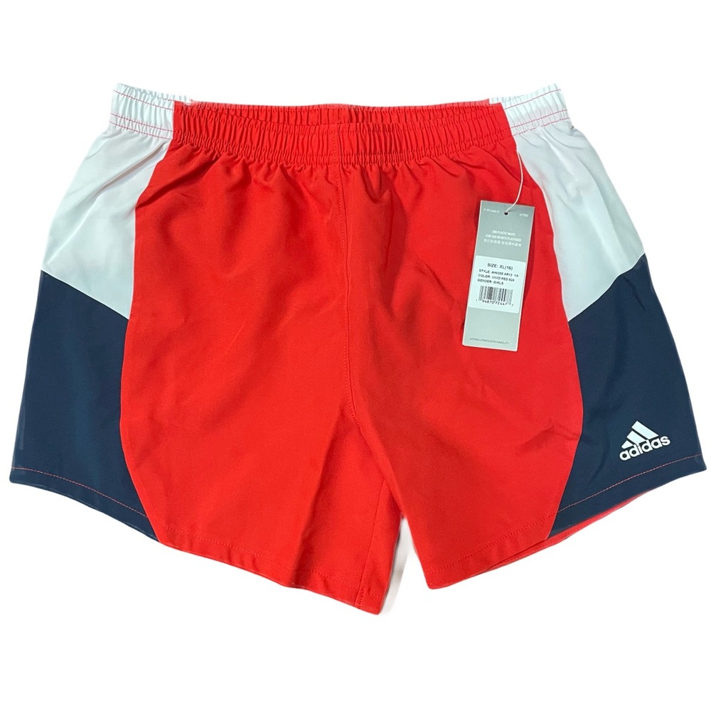 Adidas Girls Red White & Blue Shorts